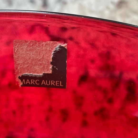 Marc Aurel Red Glass Footed Flared Bowl - Picture 9 of 9